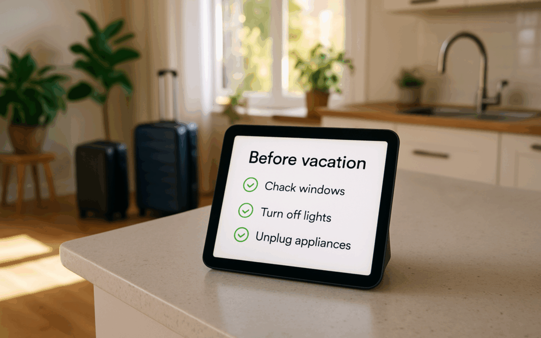 ma liste de contrôle intelligente pour la maison avant les vacances