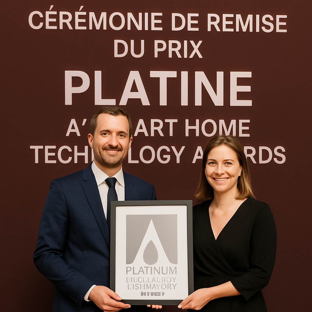 inkslab de hdl automation co., ltd. a décroché le prix platine lors des a' smart home technology awards, récompensant l'innovation technologique et la qualité supérieure de leurs solutions domotiques.