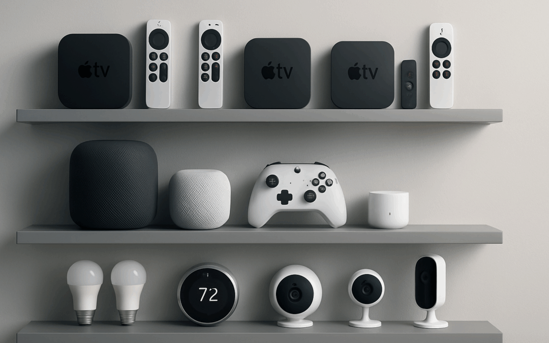 découvrez la liste complète des produits apple tv et objets connectés pour la maison, classés par catégorie. comparez facilement chaque modèle pour choisir la solution qui vous convient.