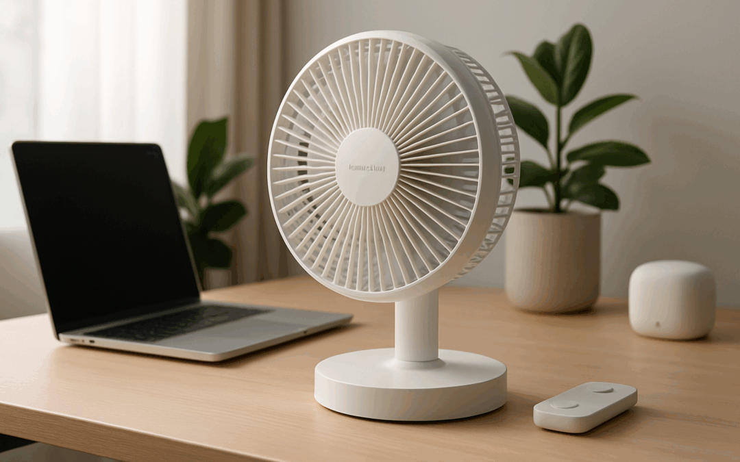 découvrez le ventilateur intelligent switchbot idéal pour votre bureau : portable, silencieux et entièrement compatible avec apple homekit pour un contrôle facile et une fraîcheur optimale tout au long de la journée.