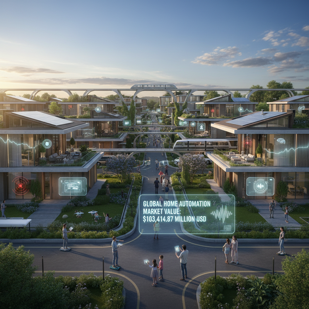 découvrez l'analyse détaillée du marché de la domotique, estimé à 103 414,87 millions de dollars, avec les tendances clés, les opportunités et les perspectives de croissance.