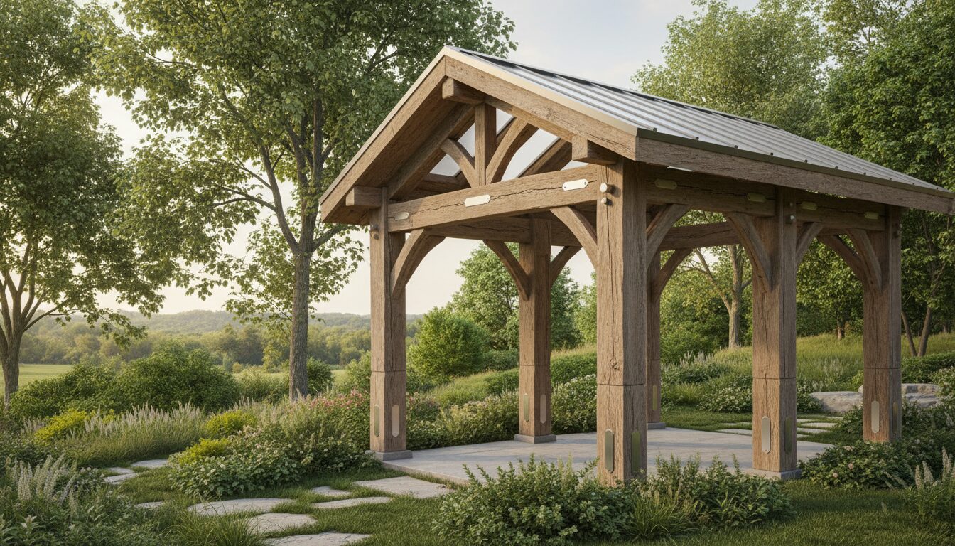 découvrez comment des poutres taillées à la main allient tradition et technologie de pointe dans un pavillon résidentiel unique du comté de bucks.