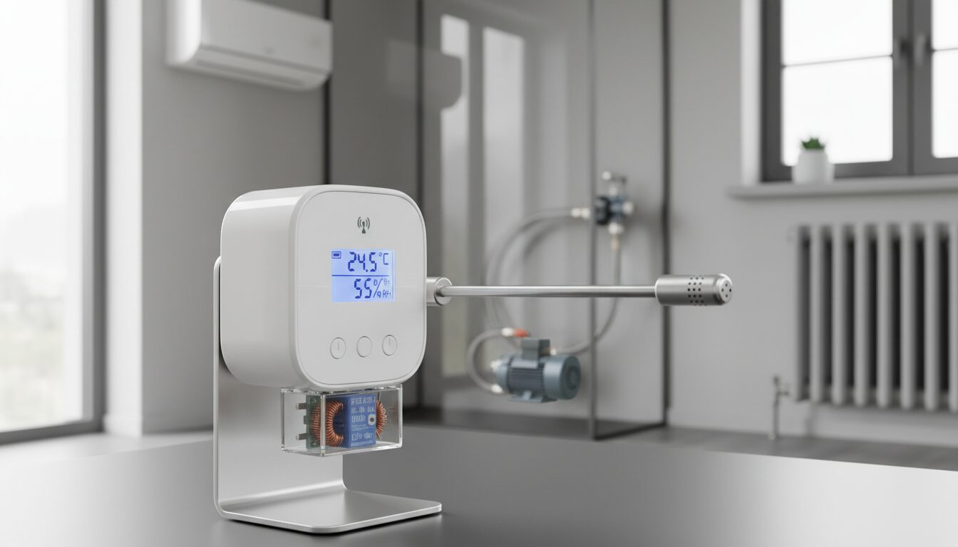 contrôleur intelligent zigbee mesurant la température et l'humidité avec sonde extensible et relais 10a. pilotage à distance via l'application tuya, idéal pour climatisation, chauffage et pompes.