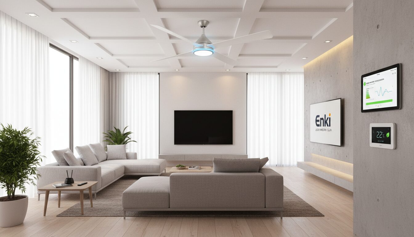 découvrez enki, le ventilateur de plafond connecté de leroy merlin, qui révolutionne le confort tout en optimisant votre consommation énergétique pour une maison plus écologique et économique.