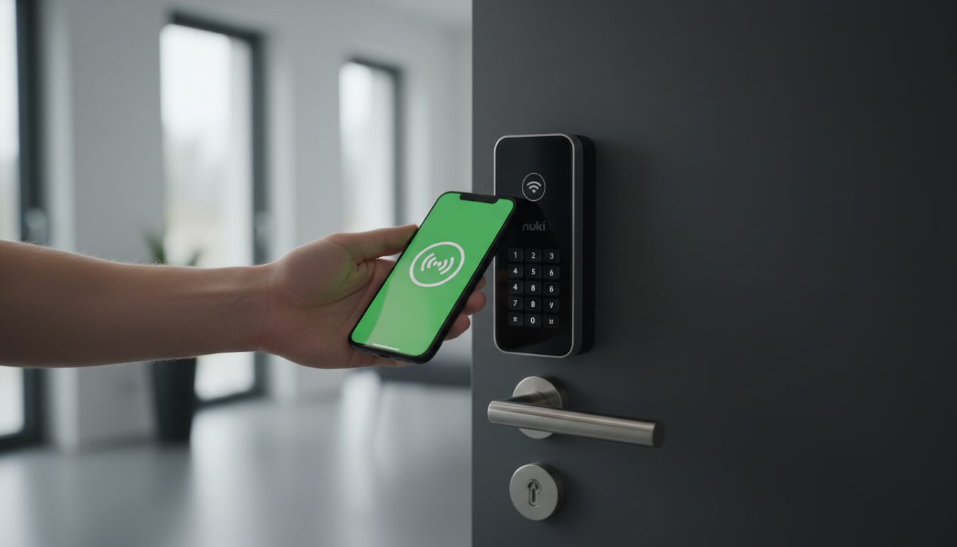 découvrez le nuki keypad 2 nfc, la solution innovante pour ouvrir vos portes facilement grâce au geste simple du paiement sans contact. sécurité et praticité réunies pour un accès rapide et sans tracas.