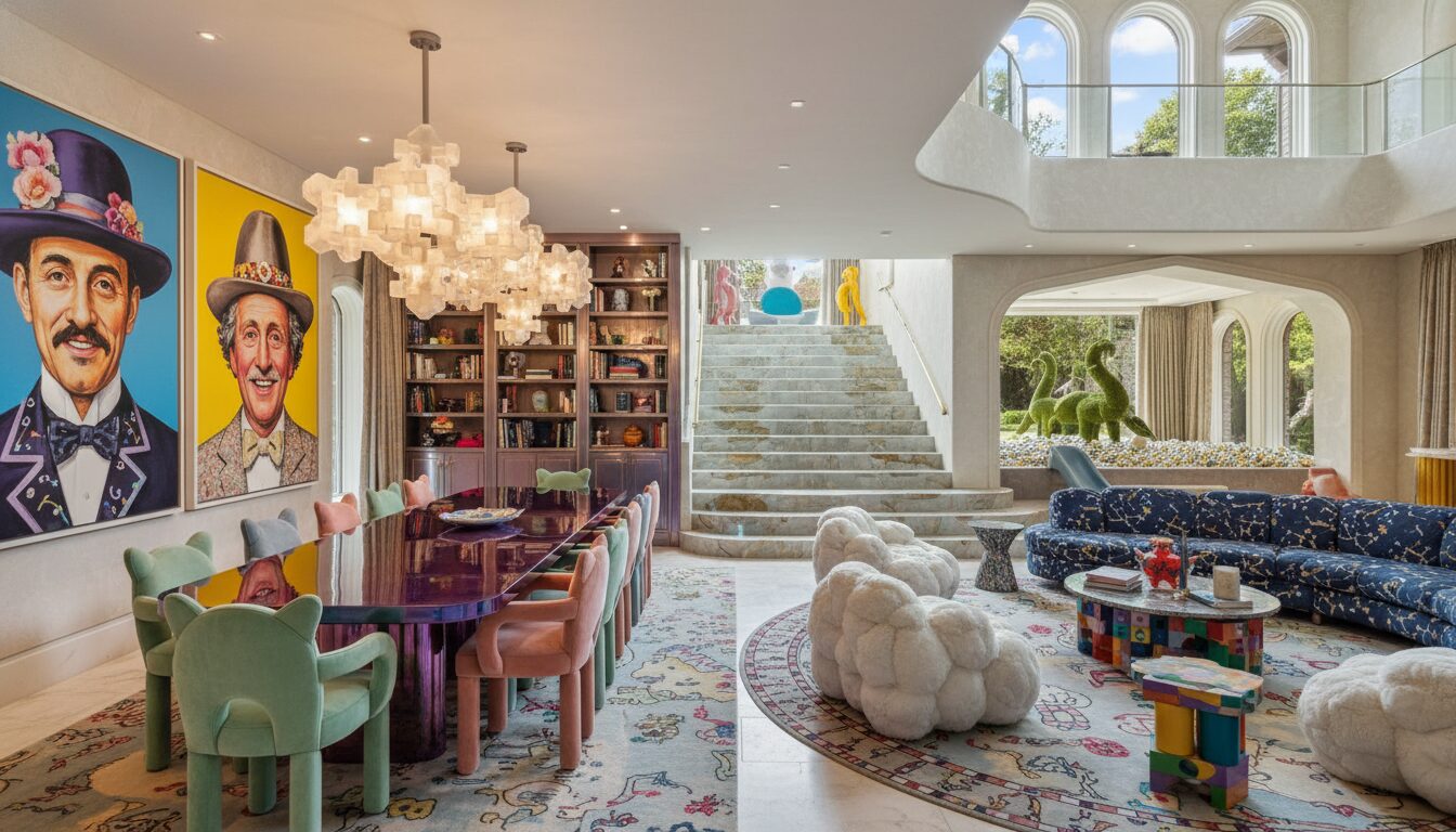 découvrez cette demeure d'exception à university park alliant un design intérieur ludique à des clins d'œil uniques, avec un investissement de 1 million de dollars en aménagement.