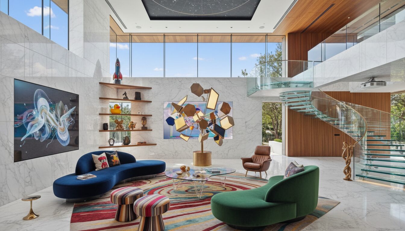 découvrez cette demeure d'university park au design intérieur ludique, ponctué de clins d'œil surprenants, avec des aménagements d'une valeur de 1 million de dollars.