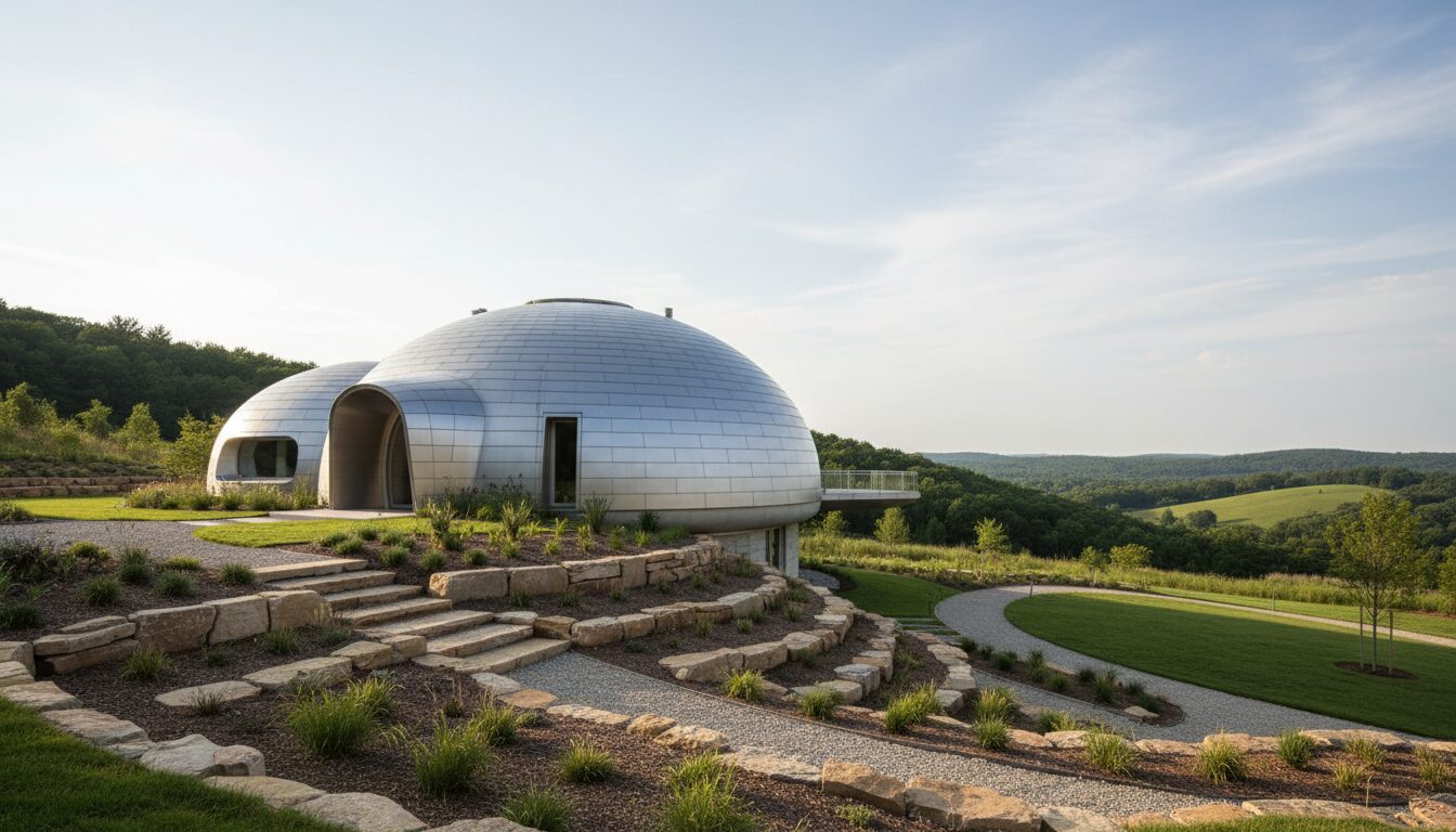 découvrez cette maison dôme résistante aux catastrophes, idéalement située à quelques minutes de camp david. une opportunité unique alliant sécurité, confort et proximité.