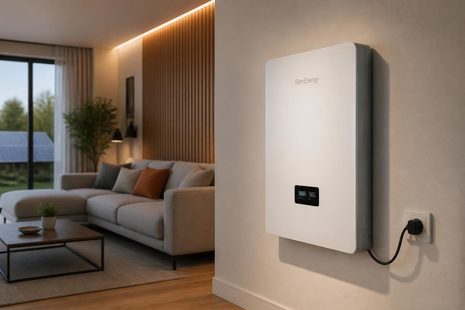 découvrez notre batterie domestique ultra-fine, facile à installer sur une simple prise, pour stocker et gérer efficacement votre énergie à domicile.