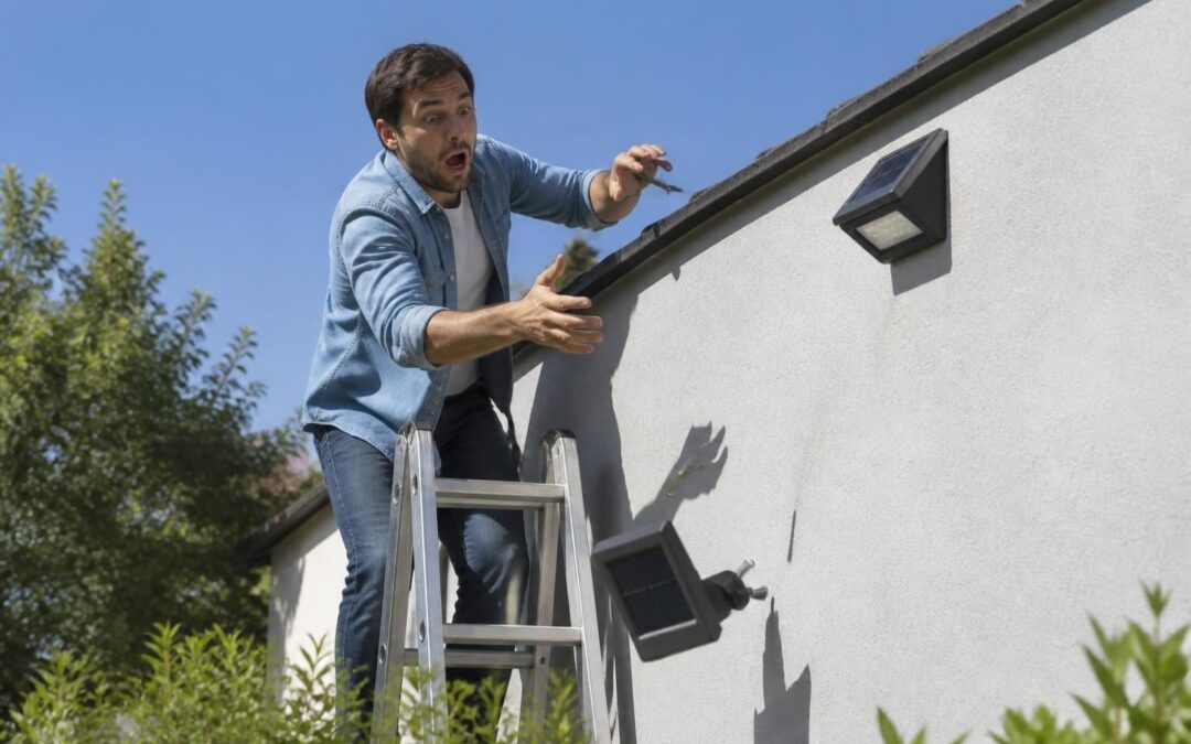 découvrez comment un incident inattendu lors de l'installation de mes spots solaires sans vérifier la fixation m'a appris l'importance de la sécurité et des bonnes pratiques pour un éclairage solaire fiable et durable.