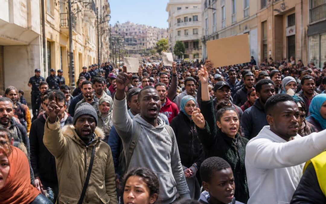 à ceuta, en espagne, des centaines de migrants manifestent pour réclamer le droit d'asile, mettant en lumière les défis humanitaires et politiques dans la région frontalière.