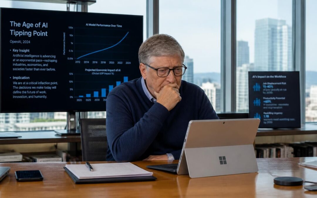 bill gates exprime sa grande inquiétude concernant les effets à venir de l'intelligence artificielle sur l'emploi et le marché du travail.