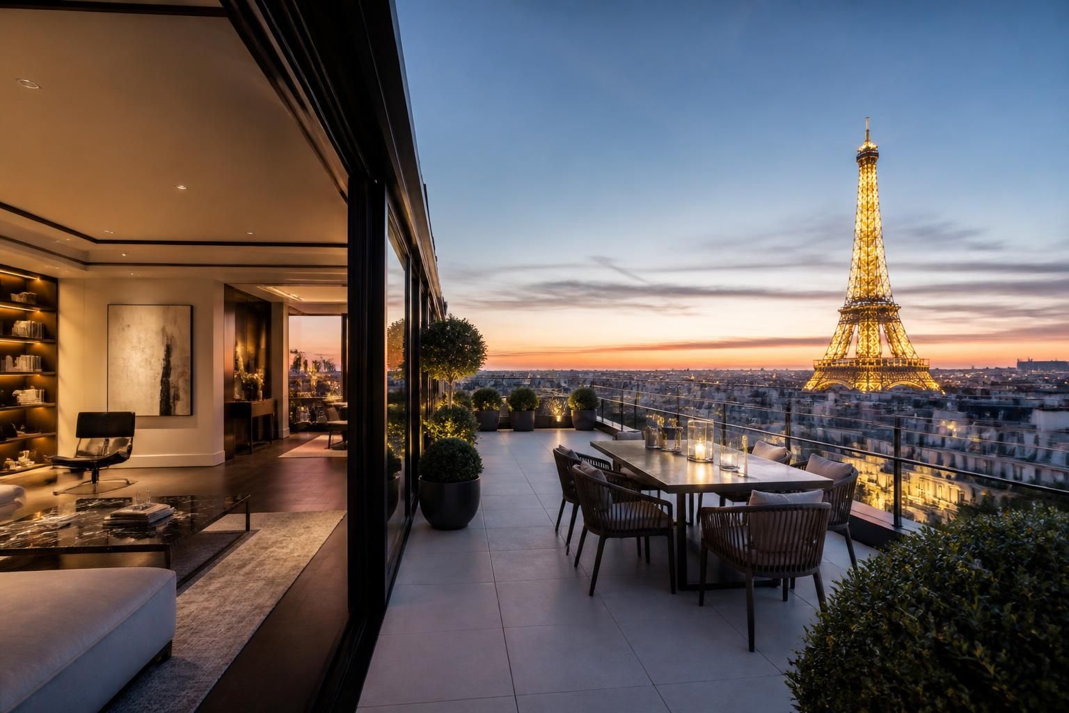 louez un appartement penthouse d'exception de 47 m² dans le prestigieux 8ᵉ arrondissement de paris. profitez d'un cadre élégant et confortable pour 3 200 € par mois.