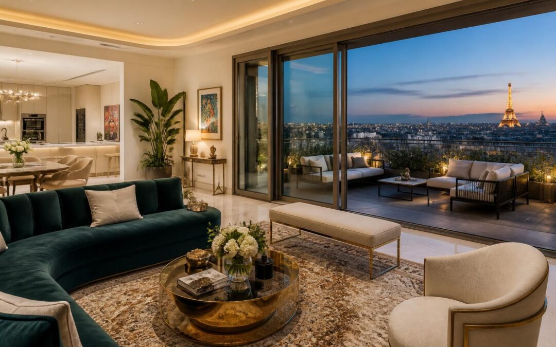 découvrez ce luxueux penthouse de 130 m² à louer dans le prestigieux 8ᵉ arrondissement de paris. un espace élégant et moderne, idéal pour un séjour haut de gamme à 7 200 € par mois.