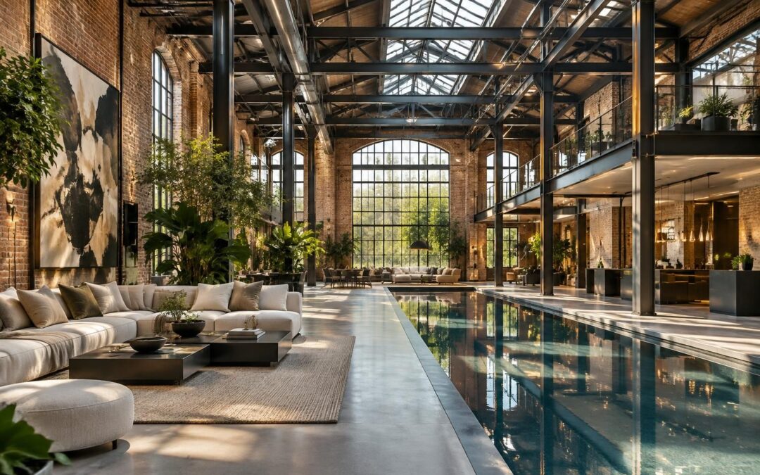 À Paris, une ancienne usine abrite un loft spectaculaire de 3 000 m² avec piscine et domotique