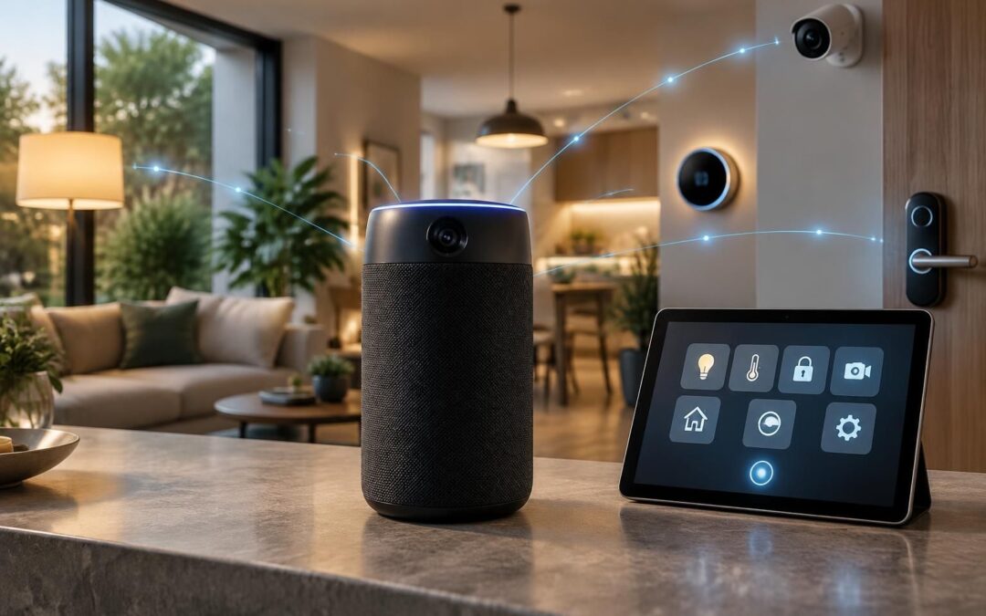 amazon fait évoluer ses enceintes echo avec une caméra intégrée et un hub domotique, pour enrichir les usages connectés à la maison.