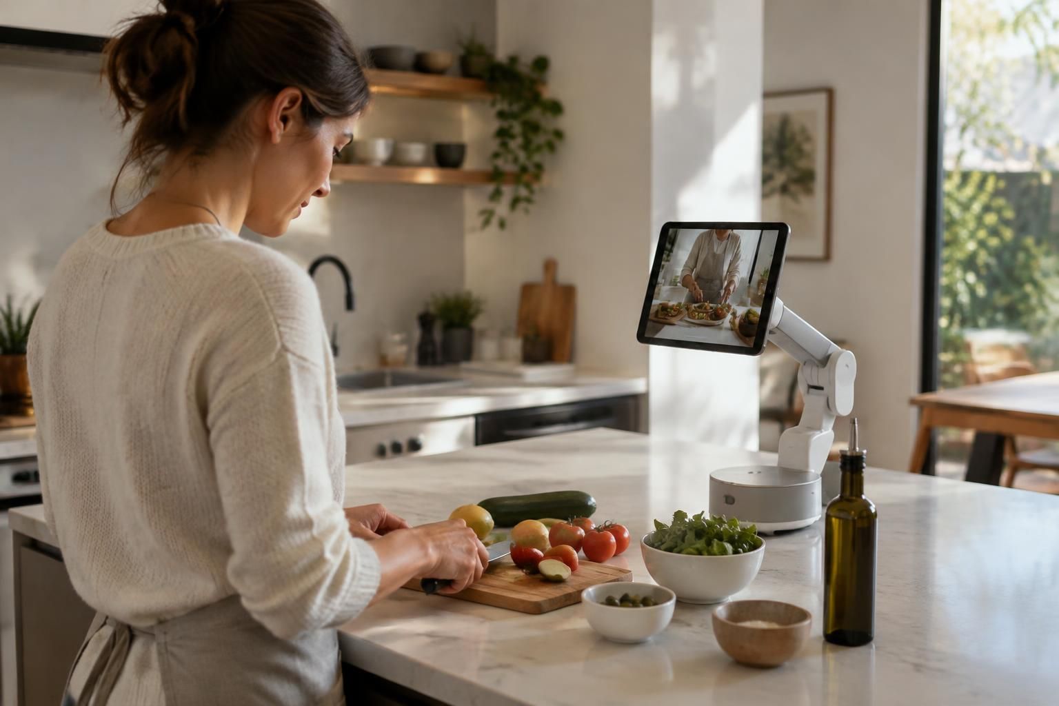apple préparerait un homeview avec écran géant monté sur bras robotisé, capable de suivre votre regard. découvrez ce que l’on sait de ce projet.