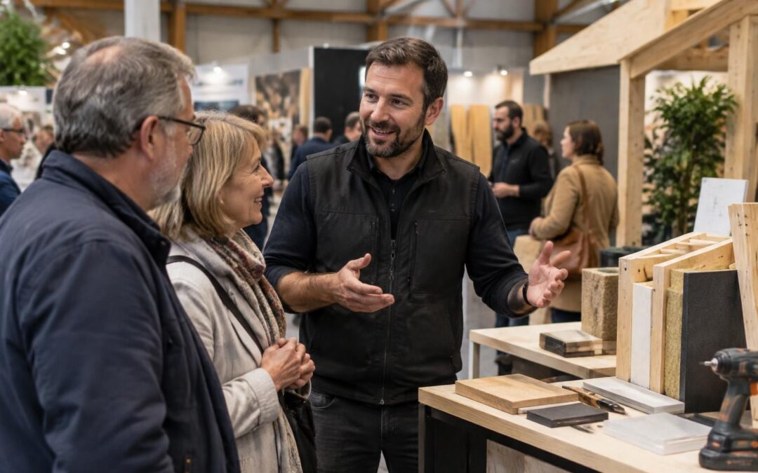 Wilfried Spangenberg, entrepreneur du bâtiment, à la rencontre du public au Salon des artisans de Châteaulin